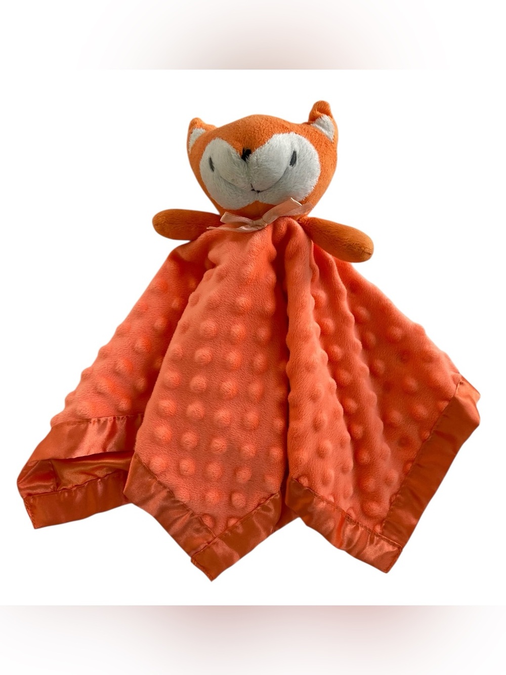 Pro Goleem Orange Fox 16” Baby Lovey Security Blanket Plush Minky Dot